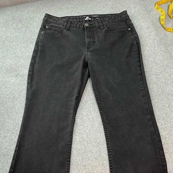 Lee Black Bootcut Jeans 10 Petite Stretch Denim High Rise Western - Picture 2 of 8